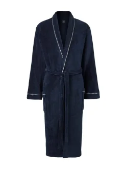 Kamerjassen En Badjassen*Savile Row Company - Lightweight Soft Fleece Rope Edge Dressing Gown Blauw