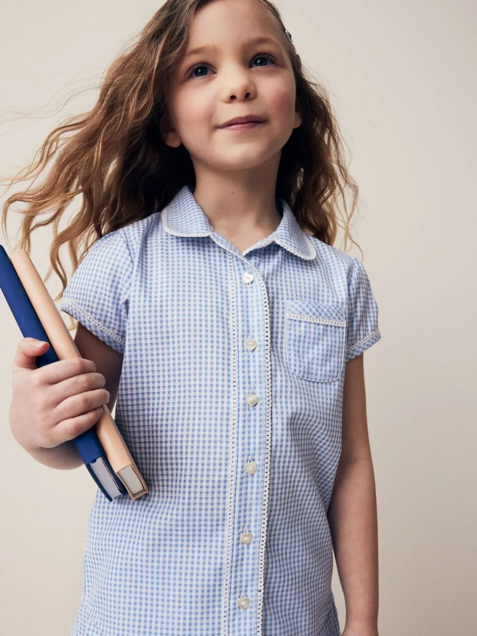 Overhemden En Blouses*Next Blauw - Schoolblouse met gingham-ruit en hoog aandeel katoen (3-14jr)