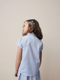 Overhemden En Blouses*Next Blauw - Schoolblouse met gingham-ruit en hoog aandeel katoen (3-14jr)