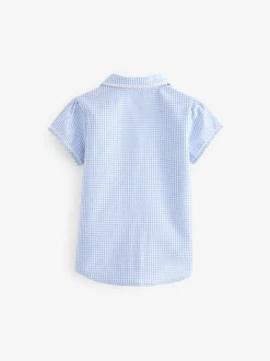 Overhemden En Blouses*Next Blauw - Schoolblouse met gingham-ruit en hoog aandeel katoen (3-14jr)