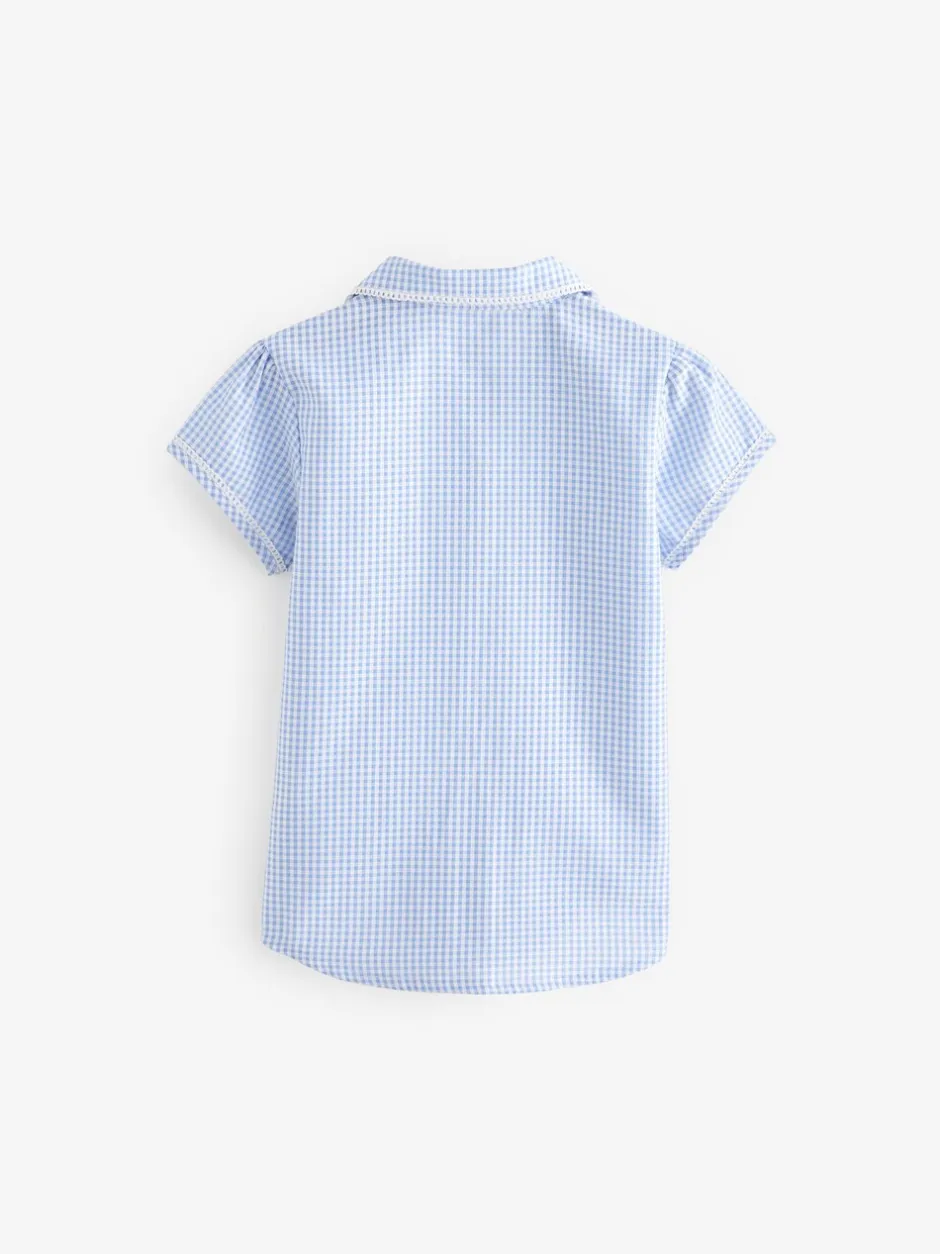 Overhemden En Blouses*Next Blauw - Schoolblouse met gingham-ruit en hoog aandeel katoen (3-14jr)