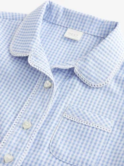 Overhemden En Blouses*Next Blauw - Schoolblouse met gingham-ruit en hoog aandeel katoen (3-14jr)