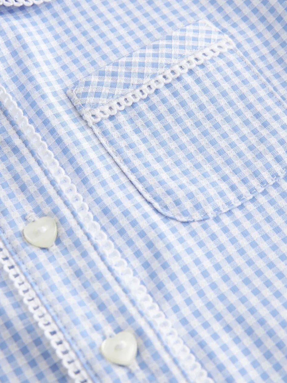 Overhemden En Blouses*Next Blauw - Schoolblouse met gingham-ruit en hoog aandeel katoen (3-14jr)