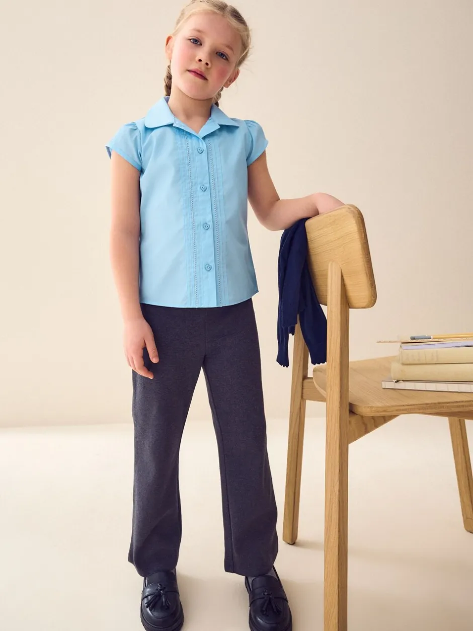 Overhemden En Blouses*Next - Schoolblouse met pofmouwen en kantafwerking (3-14 jr) Blauw