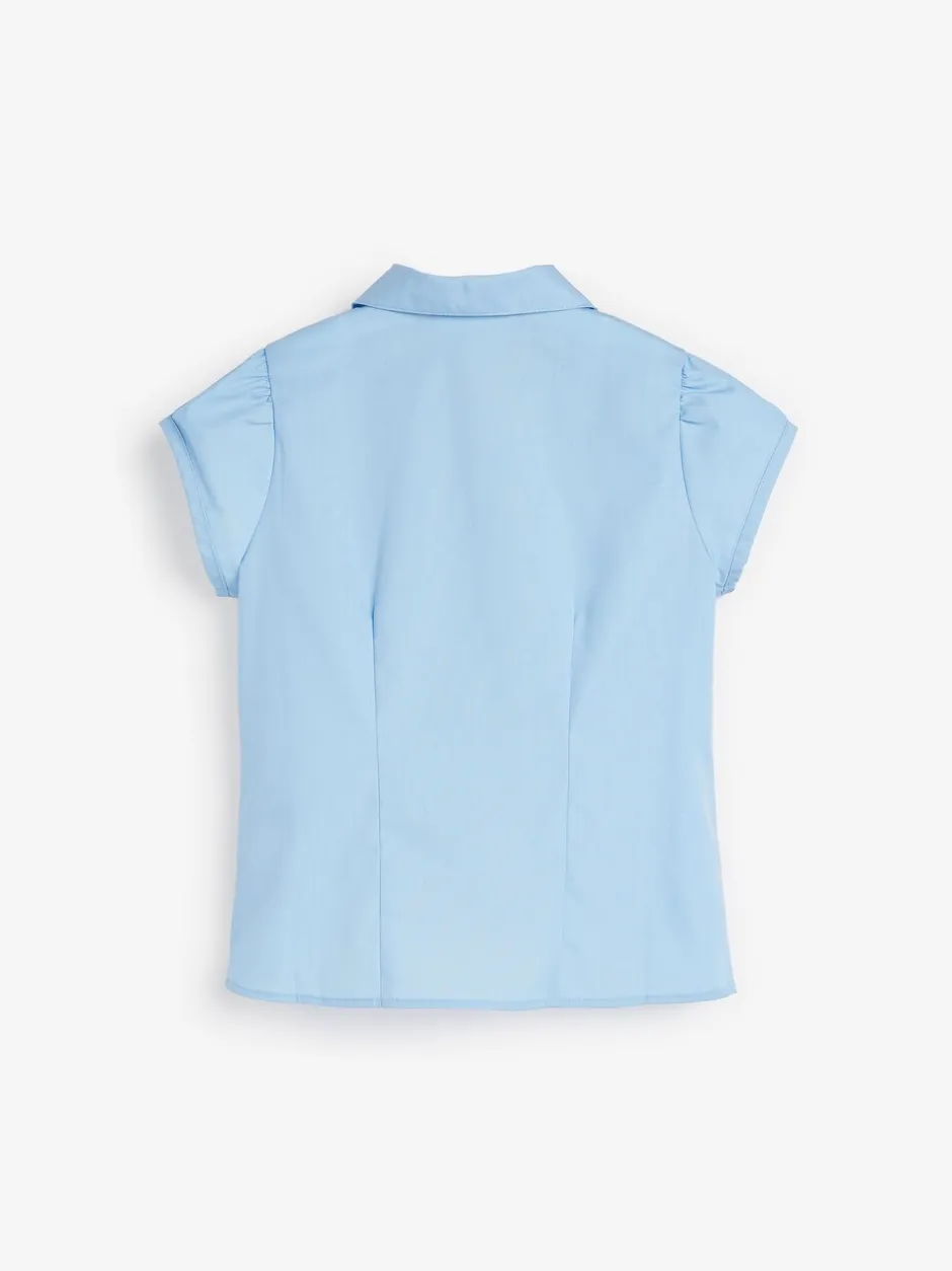 Overhemden En Blouses*Next - Schoolblouse met pofmouwen en kantafwerking (3-14 jr) Blauw