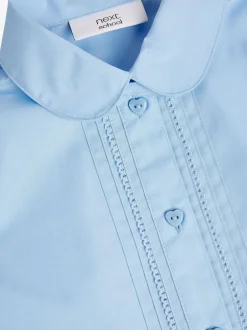 Overhemden En Blouses*Next - Schoolblouse met pofmouwen en kantafwerking (3-14 jr) Blauw