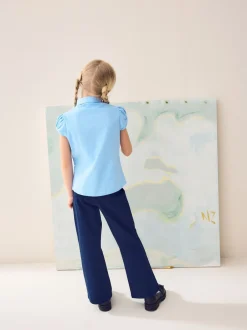 Overhemden En Blouses*Next - Schoolblouse met pofmouwen (3-16 jr) Blauw
