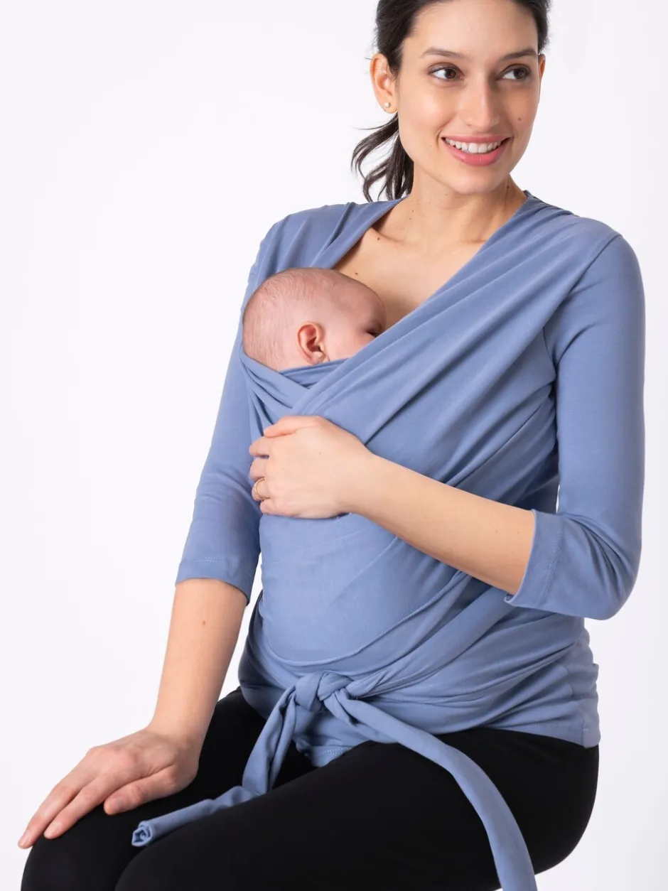 Moederschap|Seraphine - Skin to Skin Babywearing Sleeveless Top Blauw