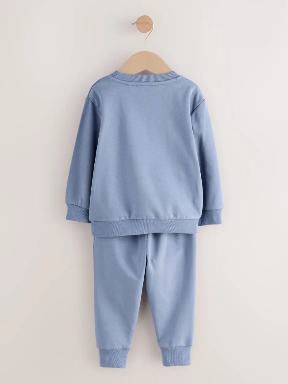Joggingbroeken|Next Blauw - Set met sweatshirt en joggingbroek (3mnd-7jr)