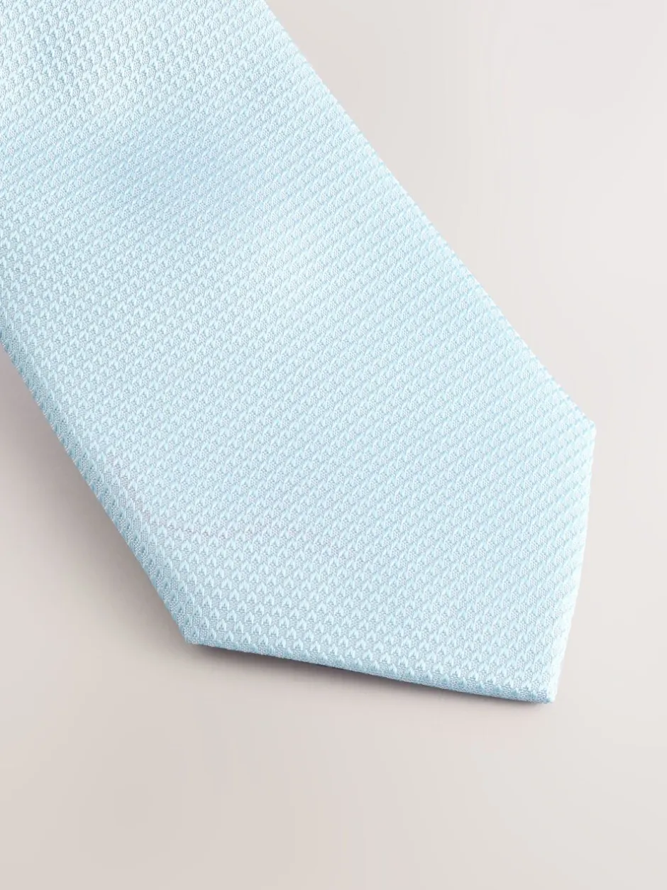 Stropdassen En Pochets*Next Blauw - Set met textuurrijke stropdas en pochet