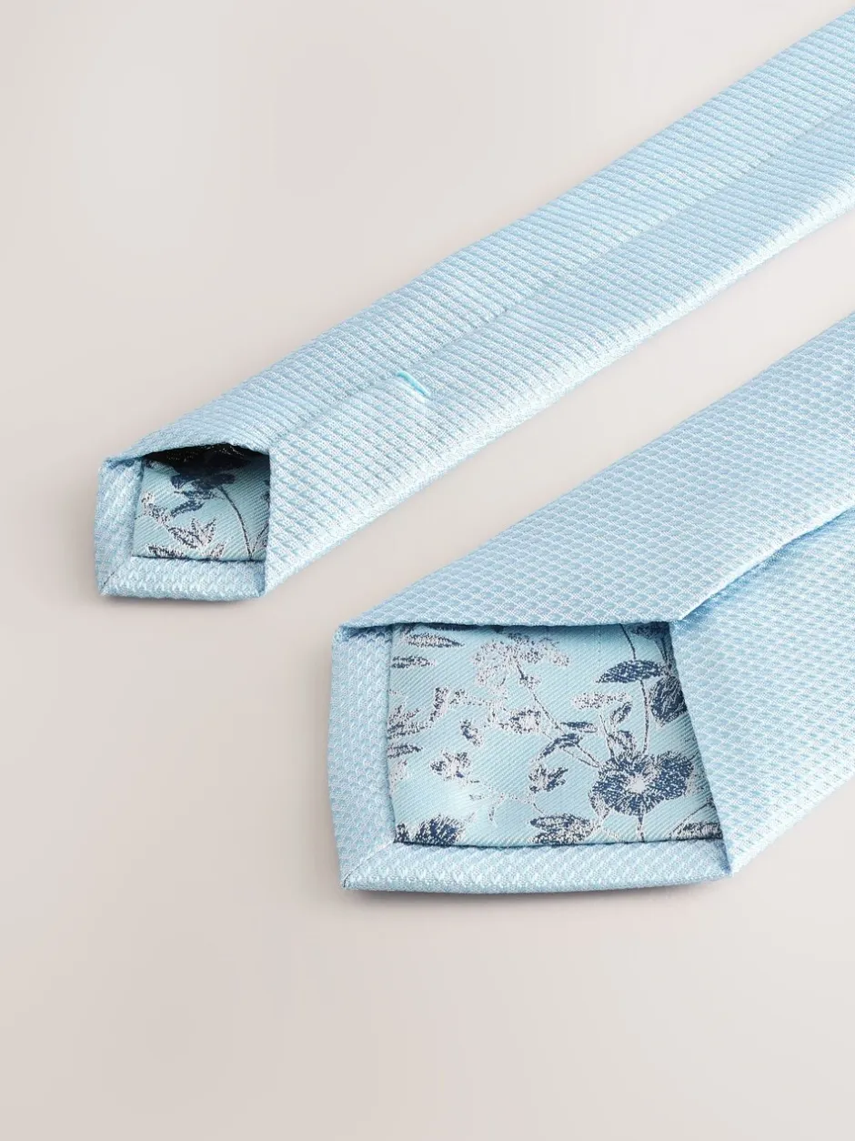 Stropdassen En Pochets*Next Blauw - Set met textuurrijke stropdas en pochet
