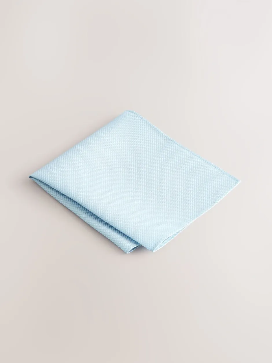 Stropdassen En Pochets*Next Blauw - Set met textuurrijke stropdas en pochet