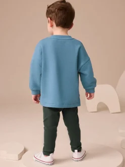 Tops|Sets En Outfits|Next - Set met top met lange mouwen en legging (3 mnd-7 jr) Blauw
