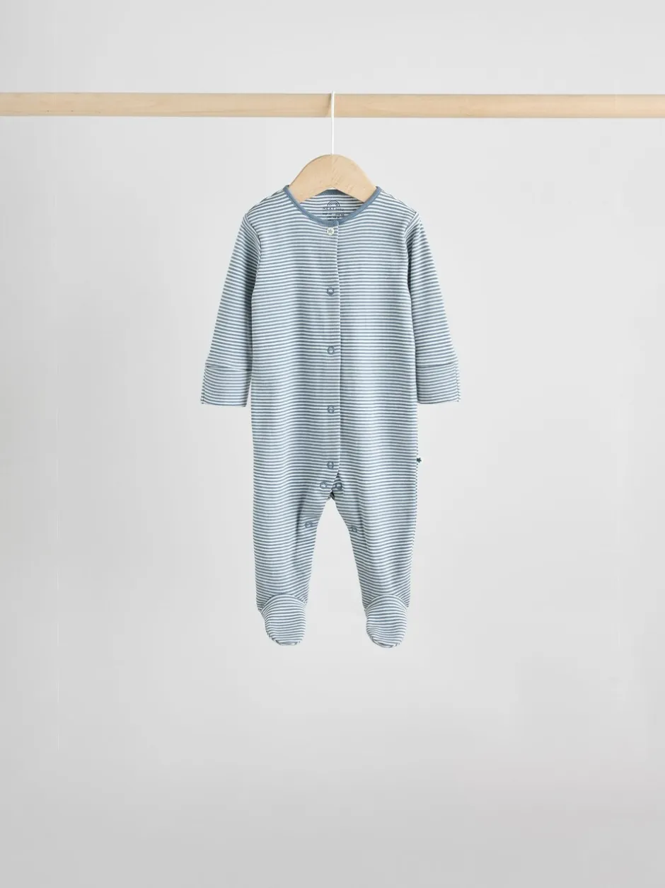 Babypakjes En Babypyjama's|Next Blauw - Set van 7 Baby Popper-slaappakjes (0mnd-2jr)