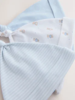Mutsjes En Antikrabwantjes|Mutsen, Handschoenen En Sjaals|Next Blauw - Set van 3 babymutsen met gestrikte bovenkant (0-12mnd)