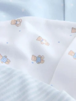 Mutsjes En Antikrabwantjes|Mutsen, Handschoenen En Sjaals|Next Blauw - Set van 3 babymutsen met gestrikte bovenkant (0-12mnd)