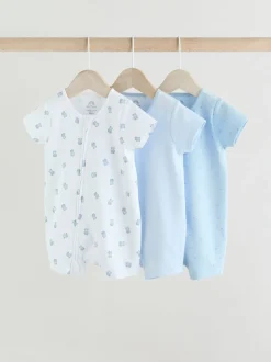 Rompertjes En Tuinbroeken*Next Blauw - Set van 3 babyrompertjes met rits (0 mnd-3 jr)