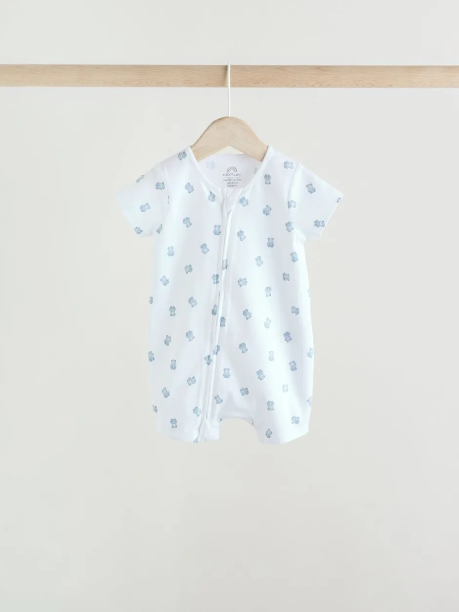 Rompertjes En Tuinbroeken*Next Blauw - Set van 3 babyrompertjes met rits (0 mnd-3 jr)