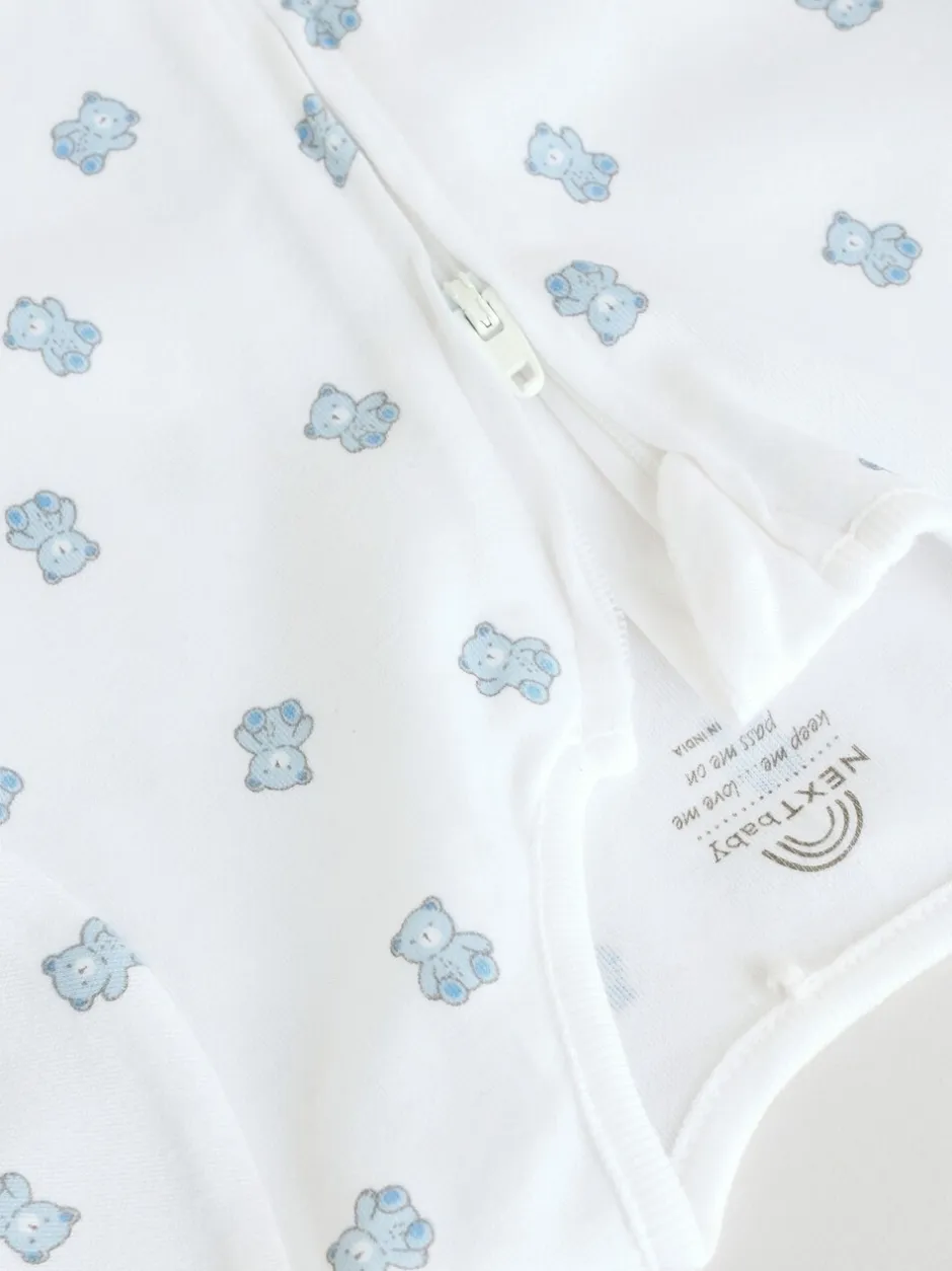 Rompertjes En Tuinbroeken*Next Blauw - Set van 3 babyrompertjes met rits (0 mnd-3 jr)