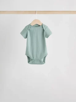 Rompertjes En Hemdjes|Rompertjes En Hemdjes|Next Blauw - Set van 5 babyrompertjes met korte mouwen