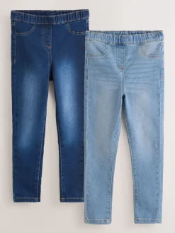 Jeans|Next - Set van 2 jeggings met elastische taille (3-16 jr) Blauw
