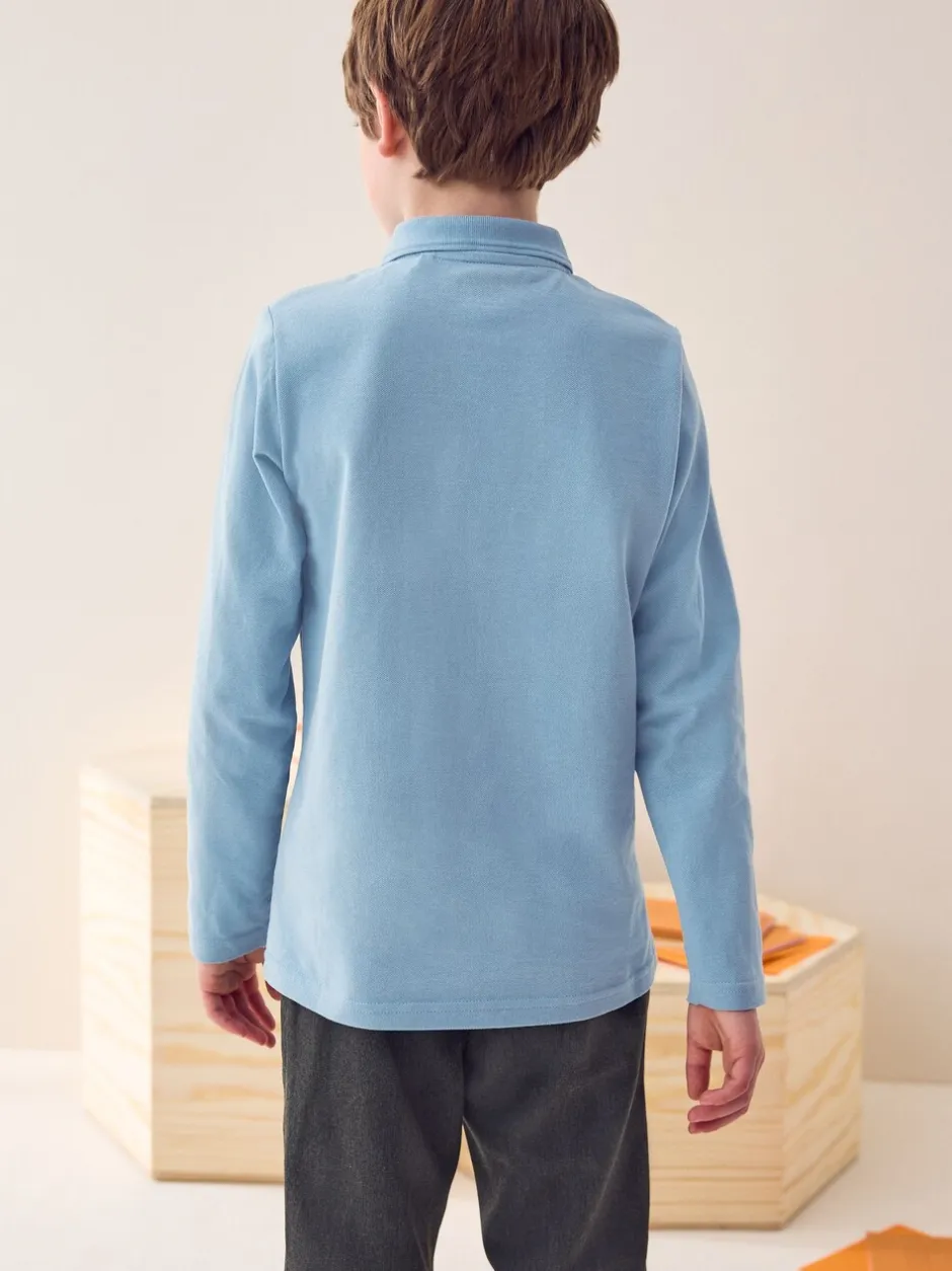 Schoolkleding*Next - Set van 2 poloshirts met lange mouwen (3-16jaar) Blauw