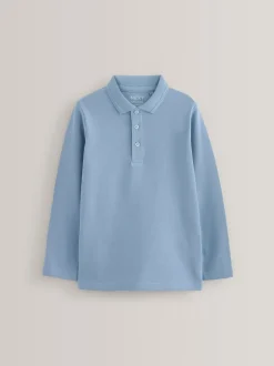 Schoolkleding*Next - Set van 2 poloshirts met lange mouwen (3-16jaar) Blauw