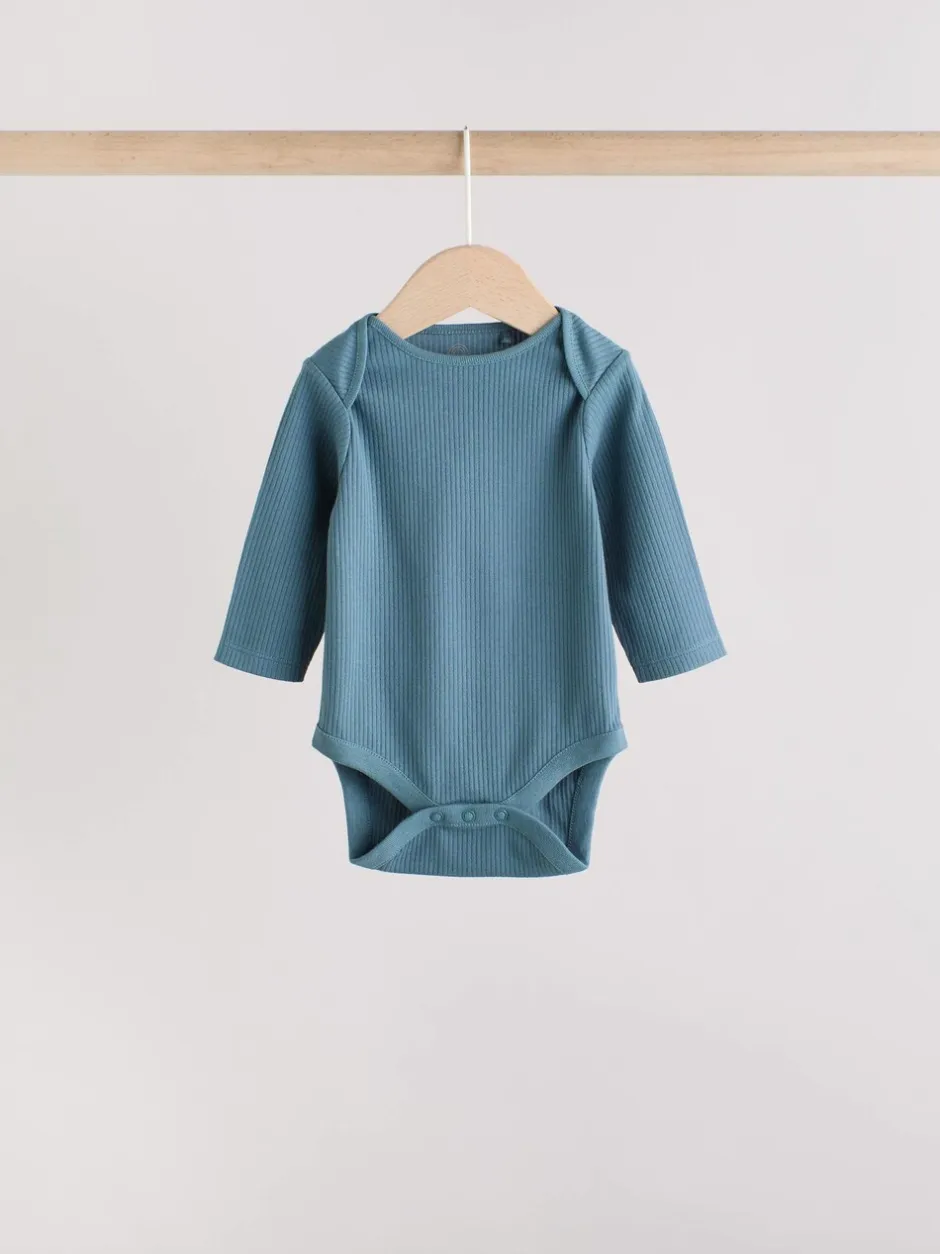 Rompertjes En Hemdjes|Multipacks|Next Blauw - Set van 5 rompers met lange mouwen