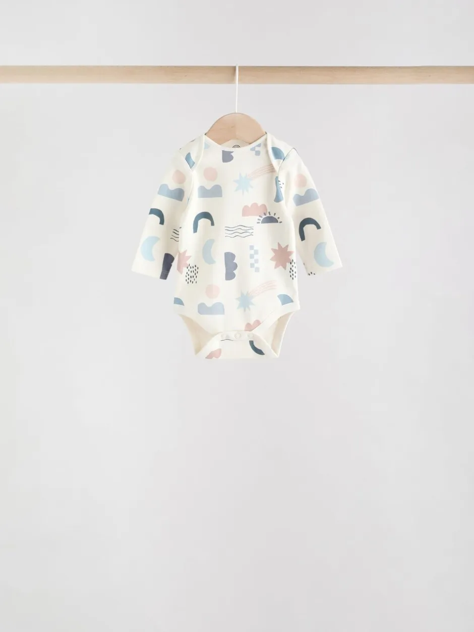 Rompertjes En Hemdjes|Rompertjes En Hemdjes|Next Blauw - Set van 5 rompers met lange mouwen