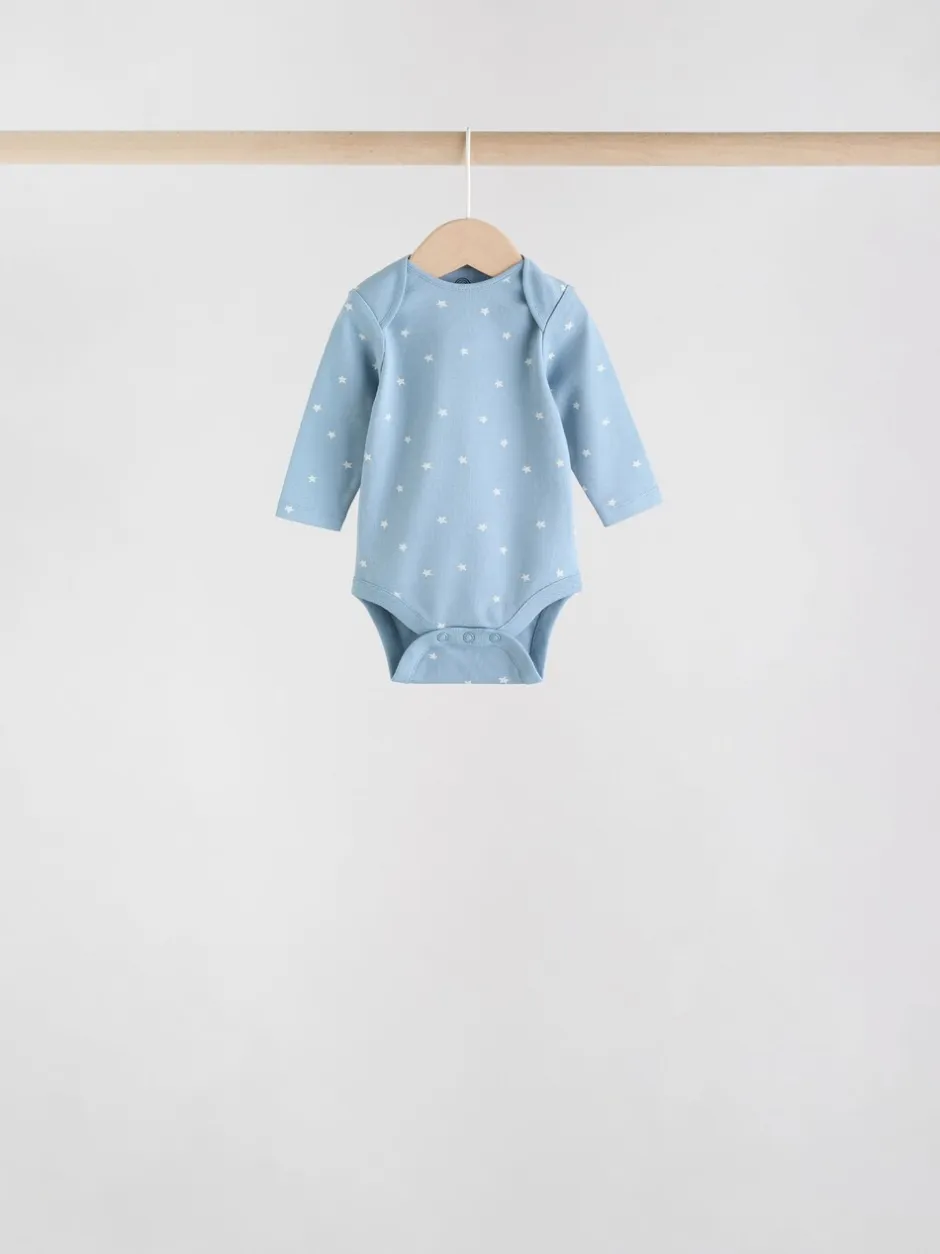 Rompertjes En Hemdjes|Rompertjes En Hemdjes|Next Blauw - Set van 5 rompers met lange mouwen