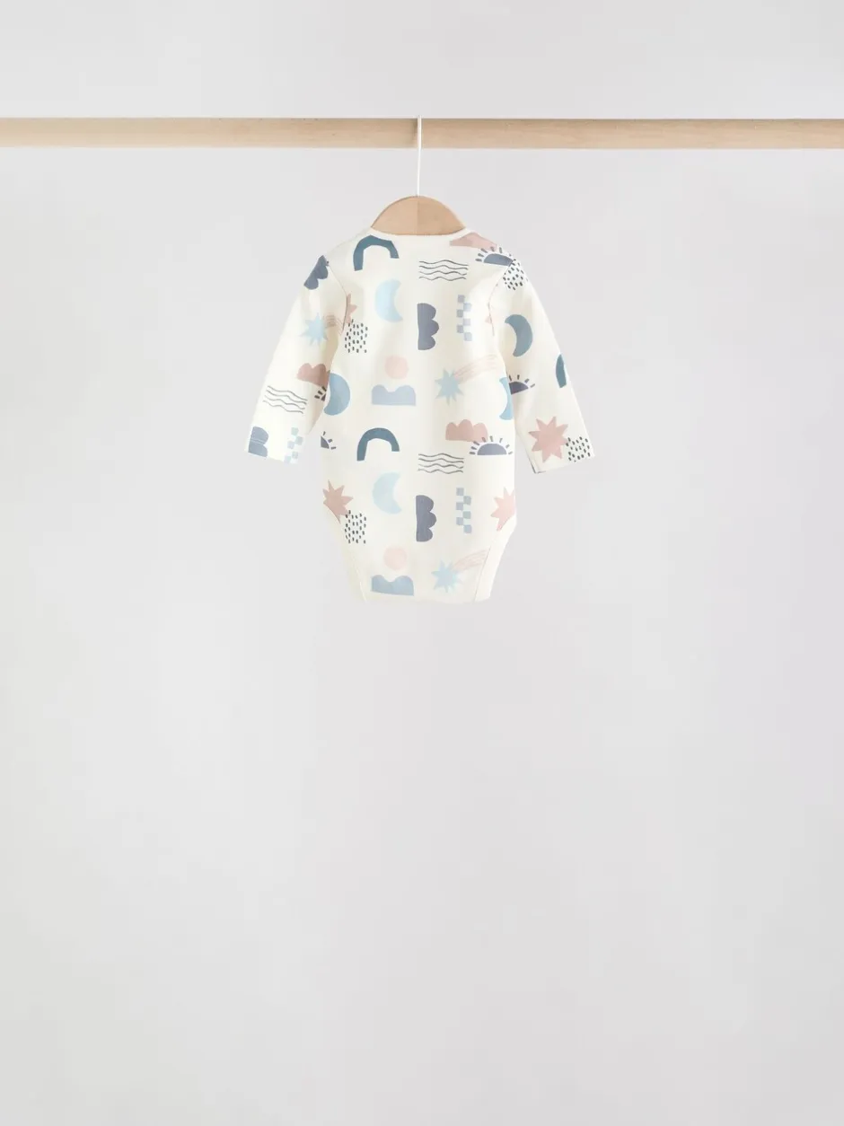 Rompertjes En Hemdjes|Rompertjes En Hemdjes|Next Blauw - Set van 5 rompers met lange mouwen