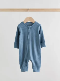 Multipacks|Babypakjes En Babypyjama's*Next Blauw - Set van 3 voetloze Baby-pyjama's met tweewegrits (0-3jr)