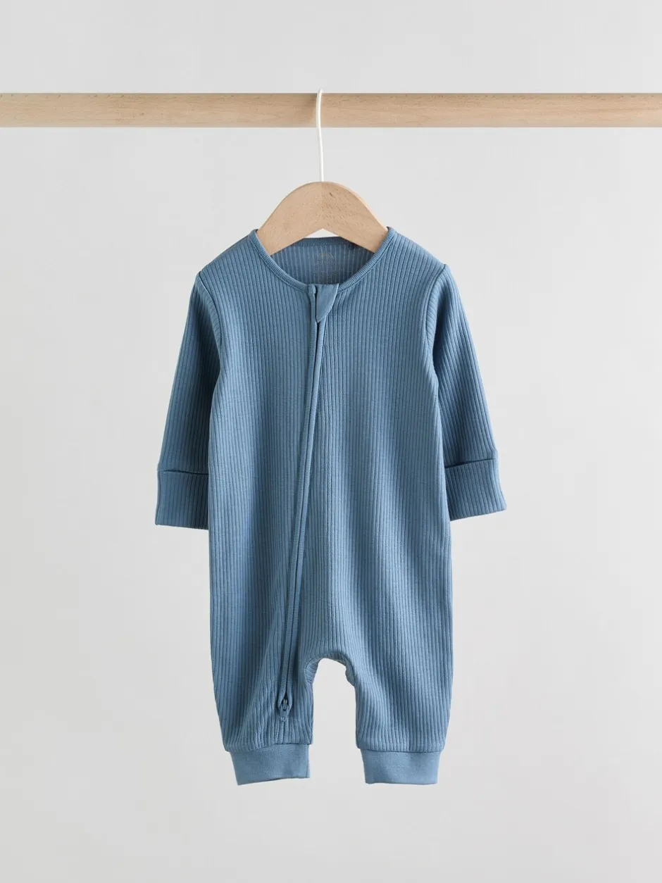 Multipacks|Babypakjes En Babypyjama's*Next Blauw - Set van 3 voetloze Baby-pyjama's met tweewegrits (0-3jr)