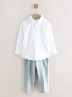 Sets En Combisets|Gelegenheidskleding*Next Blauw - Set van blazer, overhemd, broek en vlinderstrik (3mnd -9jr)