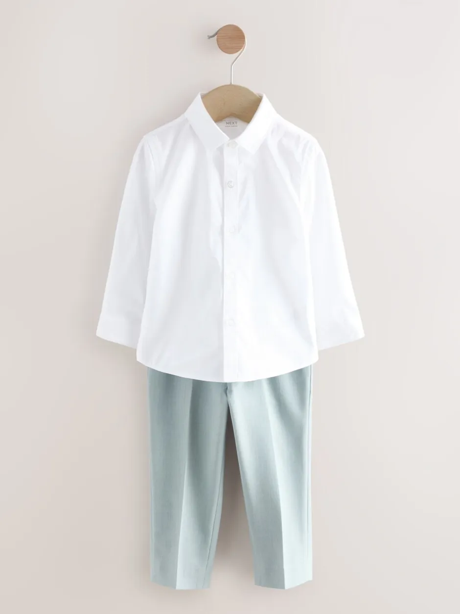 Sets En Combisets|Gelegenheidskleding*Next Blauw - Set van blazer, overhemd, broek en vlinderstrik (3mnd -9jr)