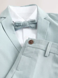 Sets En Combisets|Gelegenheidskleding*Next Blauw - Set van blazer, overhemd, broek en vlinderstrik (3mnd -9jr)