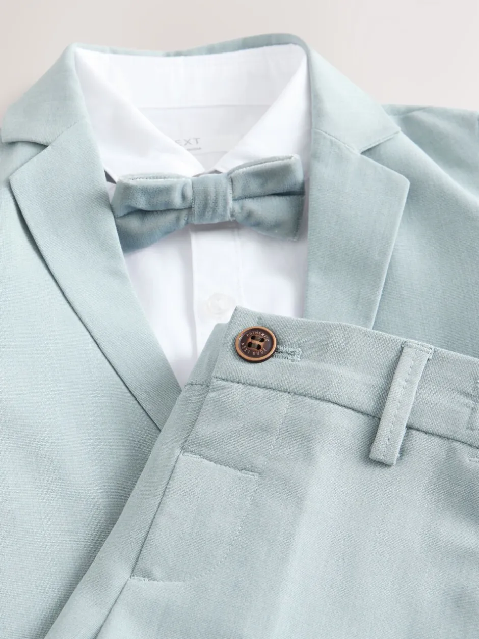 Sets En Combisets|Gelegenheidskleding*Next Blauw - Set van blazer, overhemd, broek en vlinderstrik (3mnd -9jr)