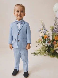 Sets En Combisets|Kostuums En Herenvesten*Next - Set van blazer, overhemd, broek en vlinderstrik (3mnd -9jr) Blauw
