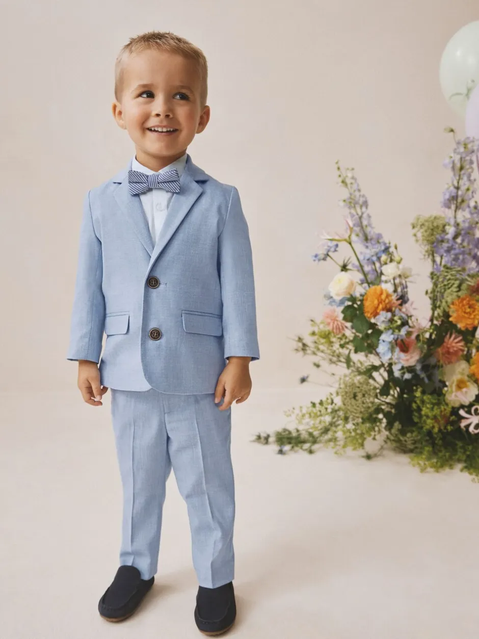 Sets En Combisets|Kostuums En Herenvesten*Next - Set van blazer, overhemd, broek en vlinderstrik (3mnd -9jr) Blauw
