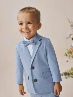 Sets En Combisets|Kostuums En Herenvesten*Next - Set van blazer, overhemd, broek en vlinderstrik (3mnd -9jr) Blauw