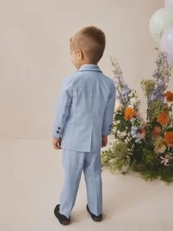 Sets En Combisets|Kostuums En Herenvesten*Next - Set van blazer, overhemd, broek en vlinderstrik (3mnd -9jr) Blauw