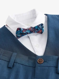 Broeken En Chino's|Kostuums En Herenvesten|Next Blauw - Set van gilet, shirt, broek en vlinderstrikje (3mnd-9jr)