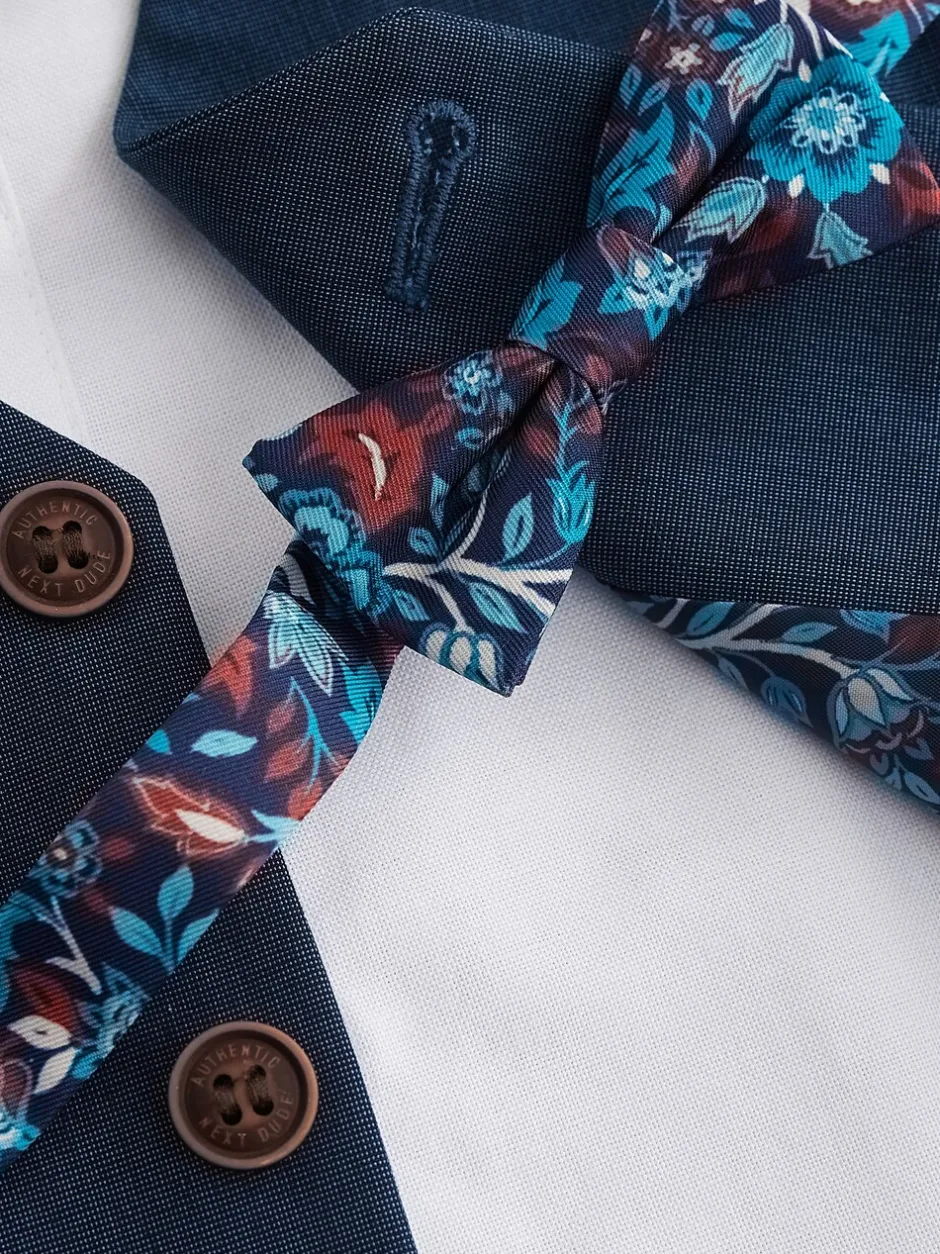 Broeken En Chino's|Kostuums En Herenvesten|Next Blauw - Set van gilet, shirt, broek en vlinderstrikje (3mnd-9jr)