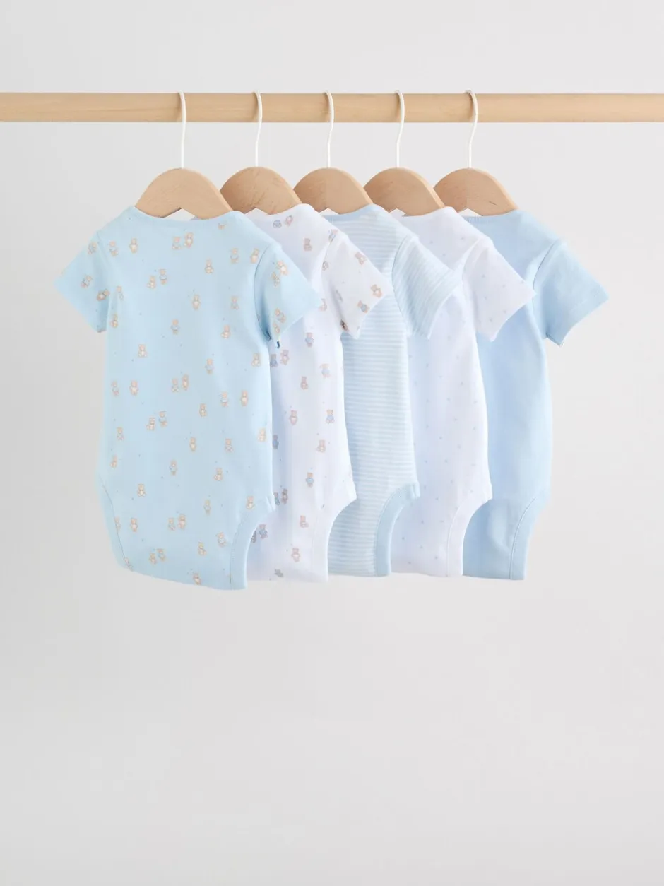 Rompertjes En Hemdjes|Rompertjes En Hemdjes|Next Blauw - Short Sleeve Baby Bear Bodysuit