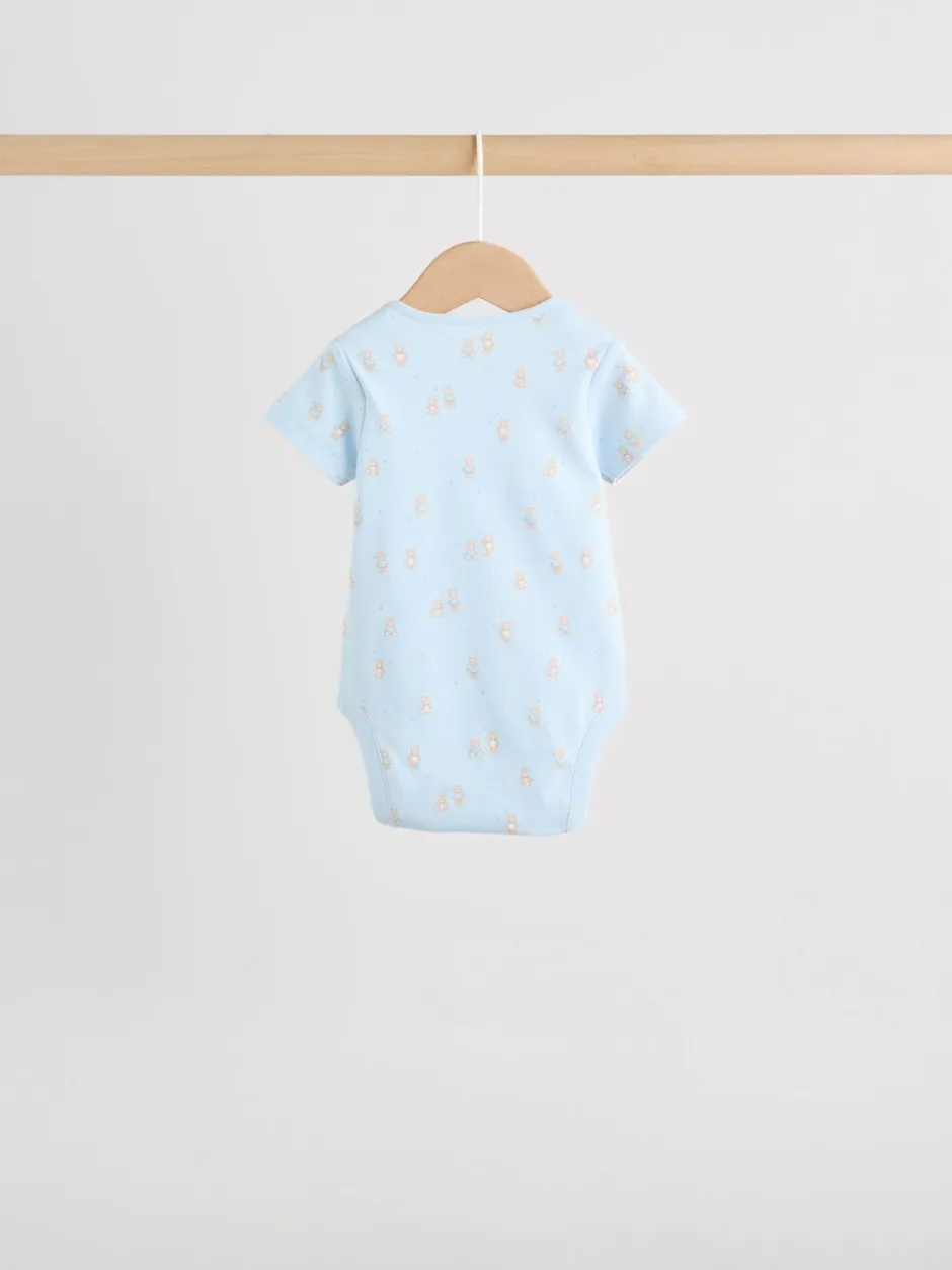 Rompertjes En Hemdjes|Rompertjes En Hemdjes|Next Blauw - Short Sleeve Baby Bear Bodysuit
