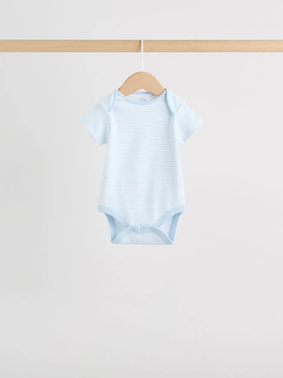 Rompertjes En Hemdjes|Rompertjes En Hemdjes|Next Blauw - Short Sleeve Baby Bear Bodysuit