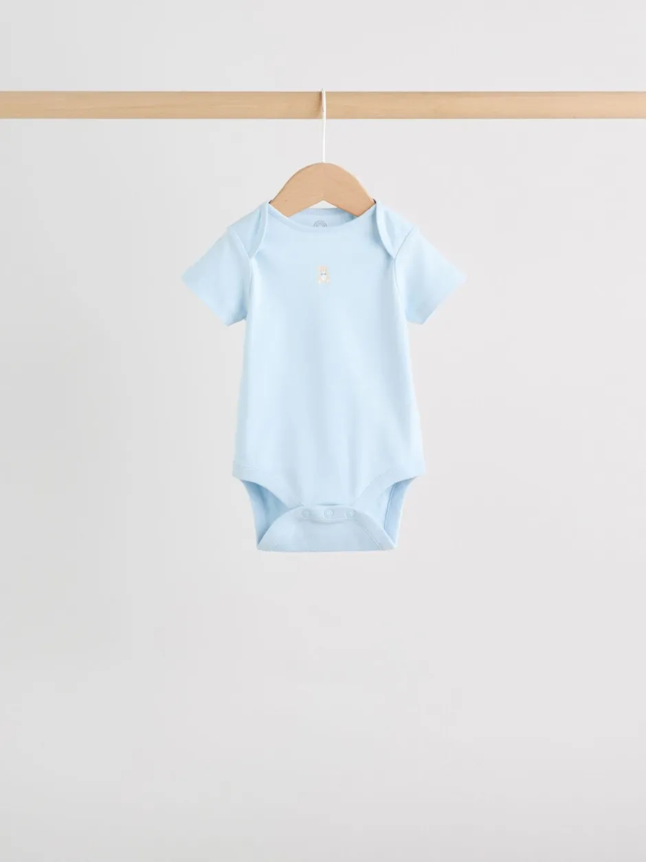 Rompertjes En Hemdjes|Rompertjes En Hemdjes|Next Blauw - Short Sleeve Baby Bear Bodysuit