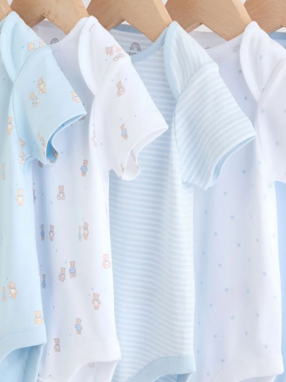 Rompertjes En Hemdjes|Rompertjes En Hemdjes|Next Blauw - Short Sleeve Baby Bear Bodysuit
