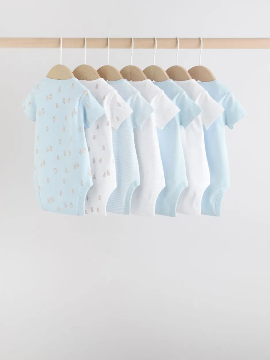 Rompertjes En Hemdjes|Rompertjes En Hemdjes|Next Blauw - Short Sleeve Baby Bear Bodysuit