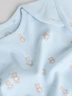 Rompertjes En Hemdjes|Rompertjes En Hemdjes|Next Blauw - Short Sleeve Baby Bear Bodysuit